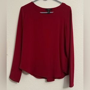 Maroon blouse with buttons down the back